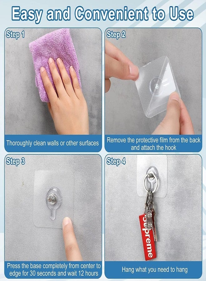 F4FIVE 20 Pack Heavy Duty Self-Adhesive Screw Hooks as Strong Wall Hanging Solutions Without Drilling for Kitchen and Bathroom Accessories (Screw Hook Hanger, Trasparent) - Image 3